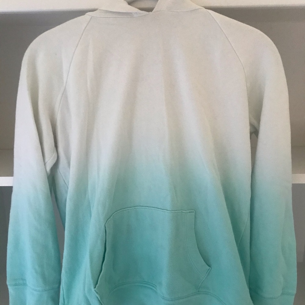 White & Teal Hoodie